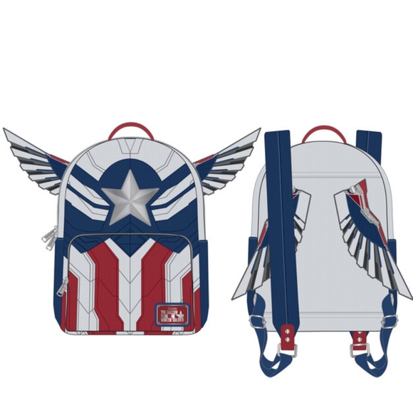 Loungefly Marvel Falcon Captain America Cosplay Mini Backpack NWT - Picture 5 of 5